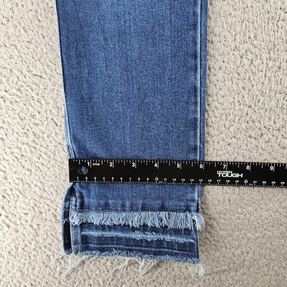 Kancan Jeans Womens 23 (23x26) Blue Straight Ankle High Rise Ripped Distressed‎ - Picture 11 of 16